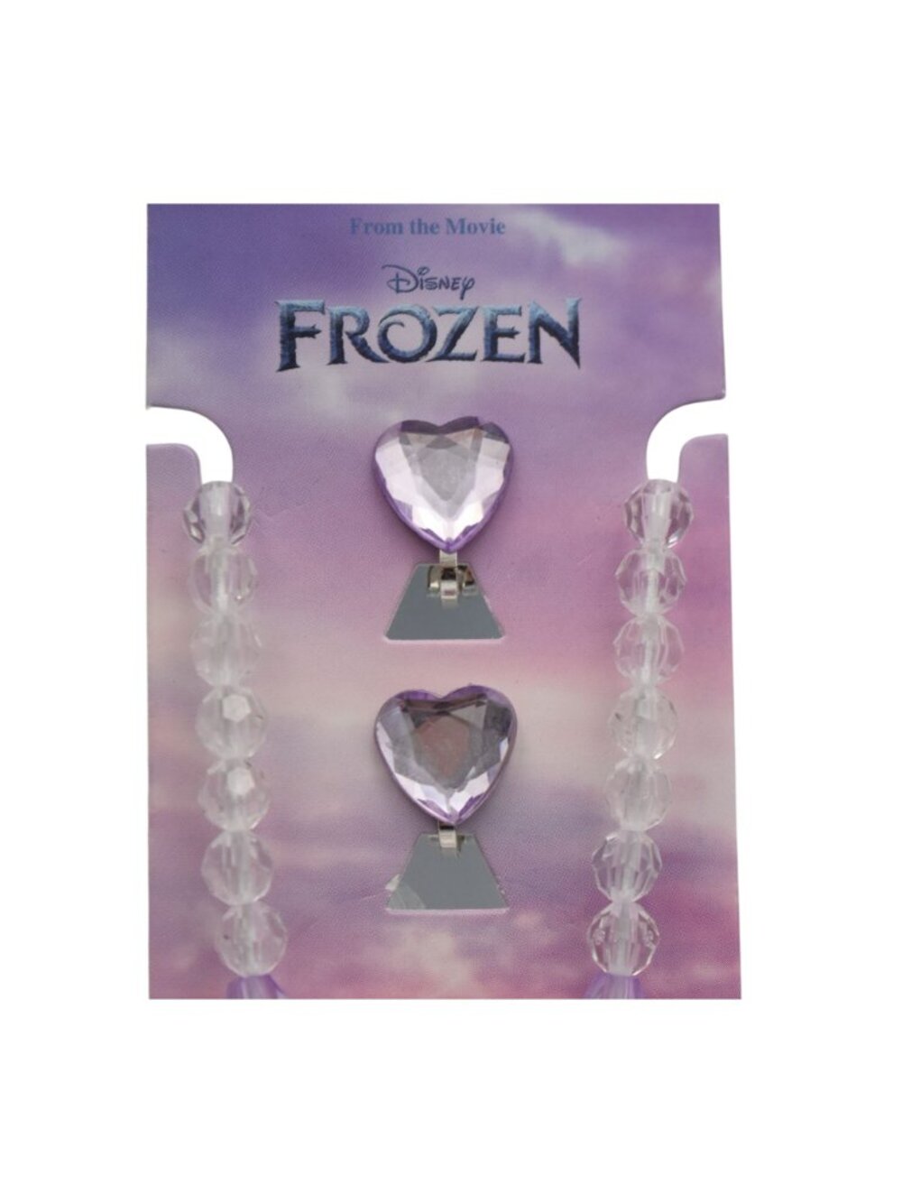 Disney Frozen Elsa Anna Jewelry Set Necklace Earrings Ring Heart Charm Beads NEW - Picture 2 of 4